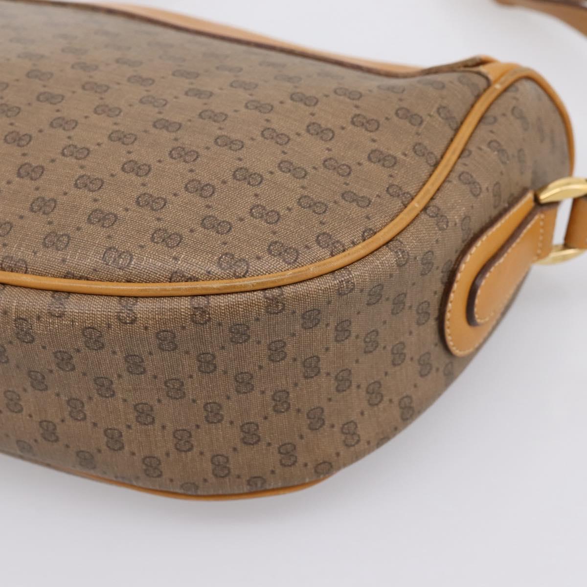 GUCCI Micro GG Web Sherry Line Shoulder Bag PVC Beige 001 104 0918 Auth BA14963
