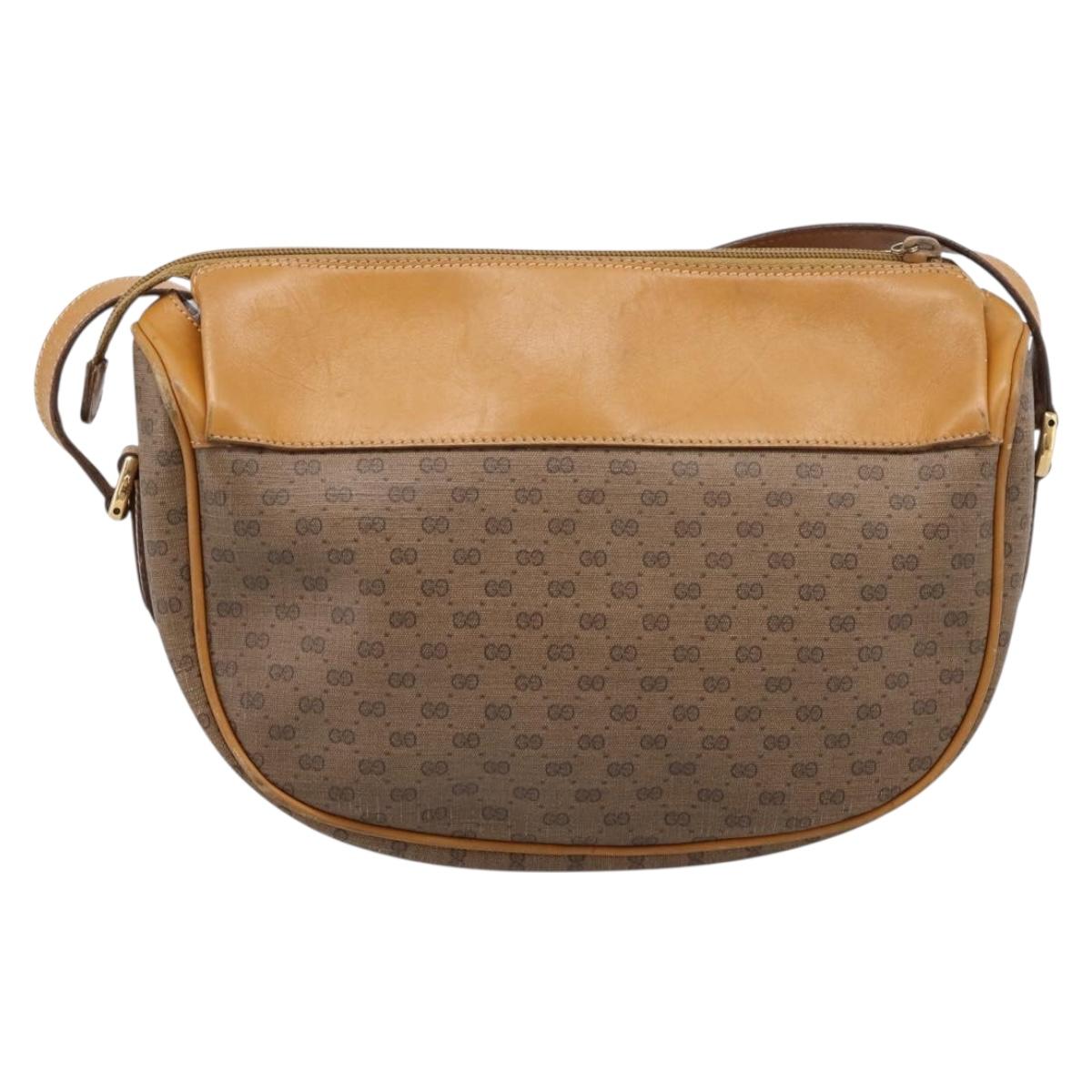 GUCCI Micro GG Web Sherry Line Shoulder Bag PVC Beige 001 104 0918 Auth BA14963
