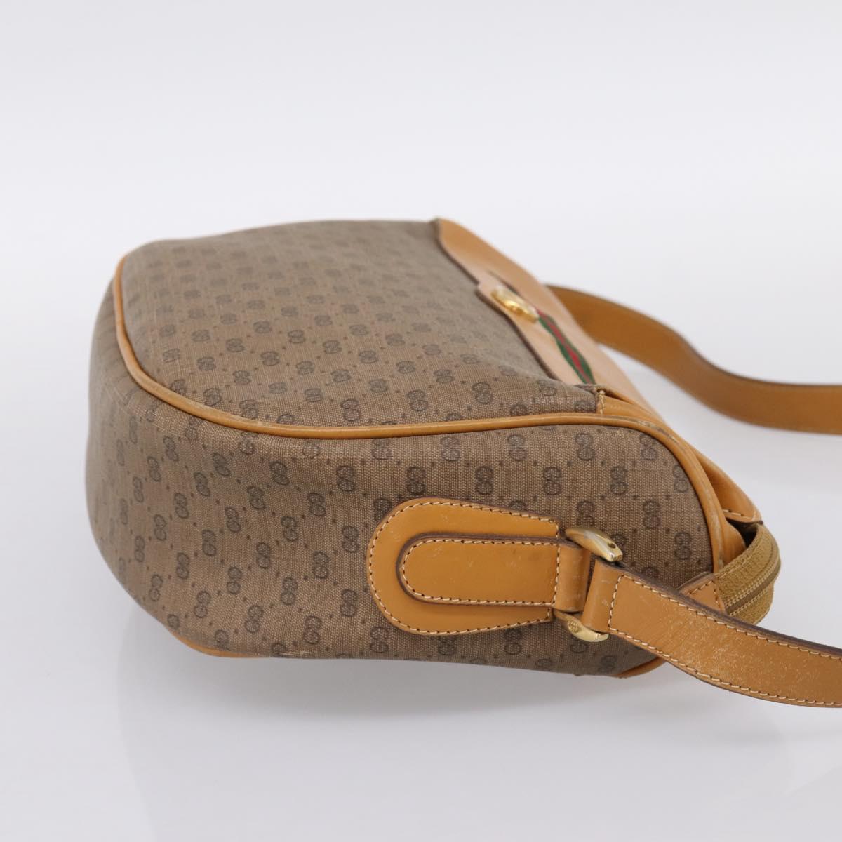 GUCCI Micro GG Web Sherry Line Shoulder Bag PVC Beige 001 104 0918 Auth BA14963