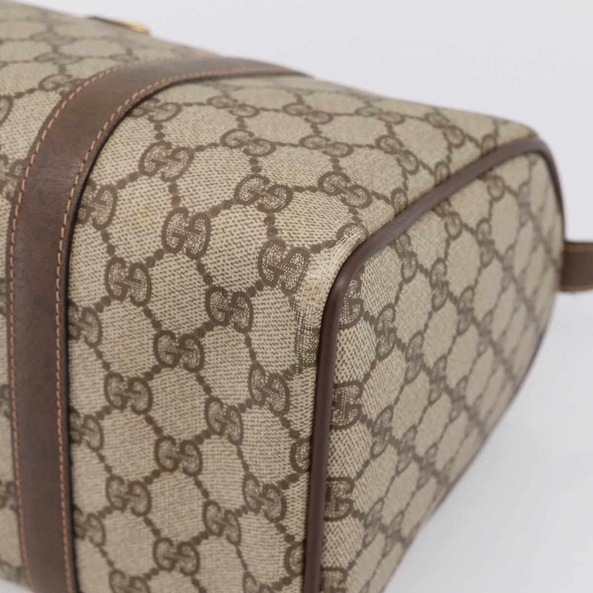 GUCCI GG Supreme Web Sherry Line Hand Bag PVC Beige Gold 40 02 007 Auth BA14964