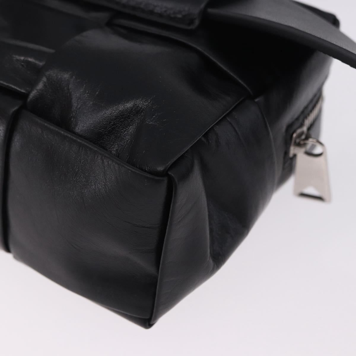 BOTTEGA VENETA MAXI INTRECCIATO Cassette Belt Bag Black Auth BA14968V