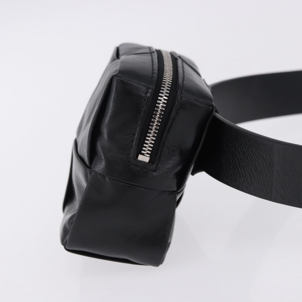 BOTTEGA VENETA MAXI INTRECCIATO Cassette Belt Bag Black Auth BA14968V
