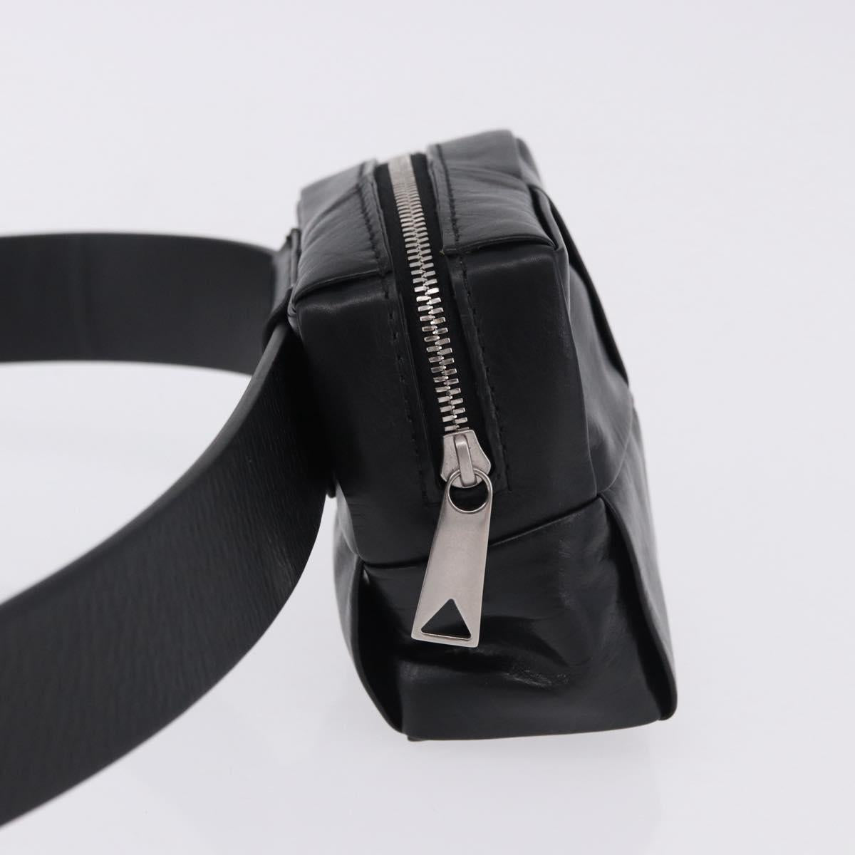 BOTTEGA VENETA MAXI INTRECCIATO Cassette Belt Bag Black Auth BA14968V