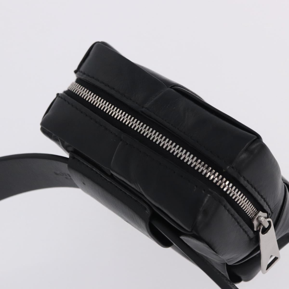 BOTTEGA VENETA MAXI INTRECCIATO Cassette Belt Bag Black Auth BA14968V