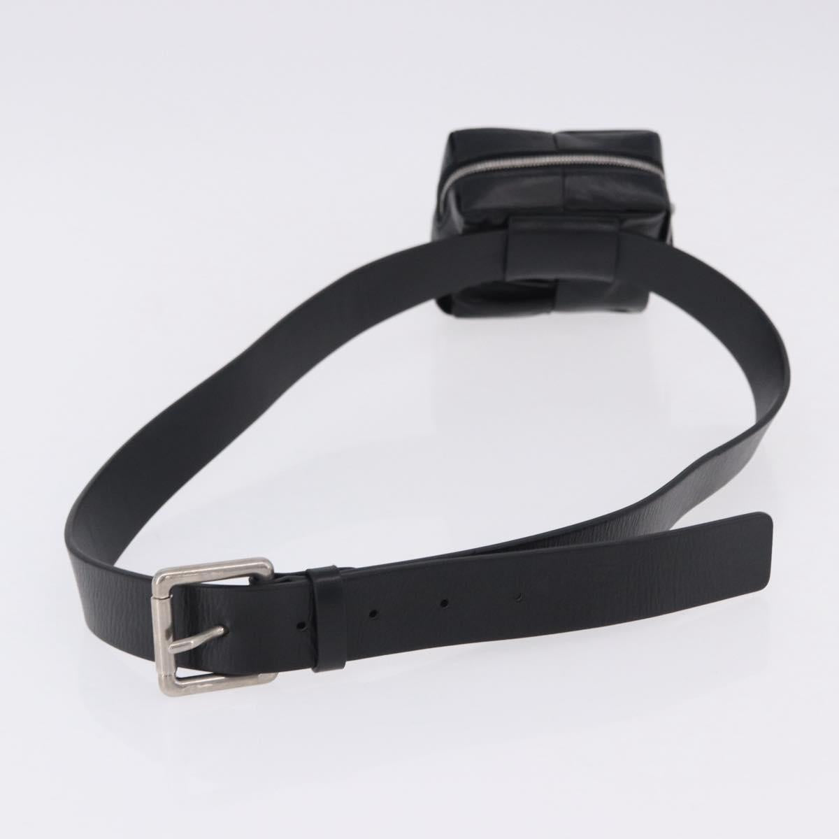 BOTTEGA VENETA MAXI INTRECCIATO Cassette Belt Bag Black Auth BA14968V