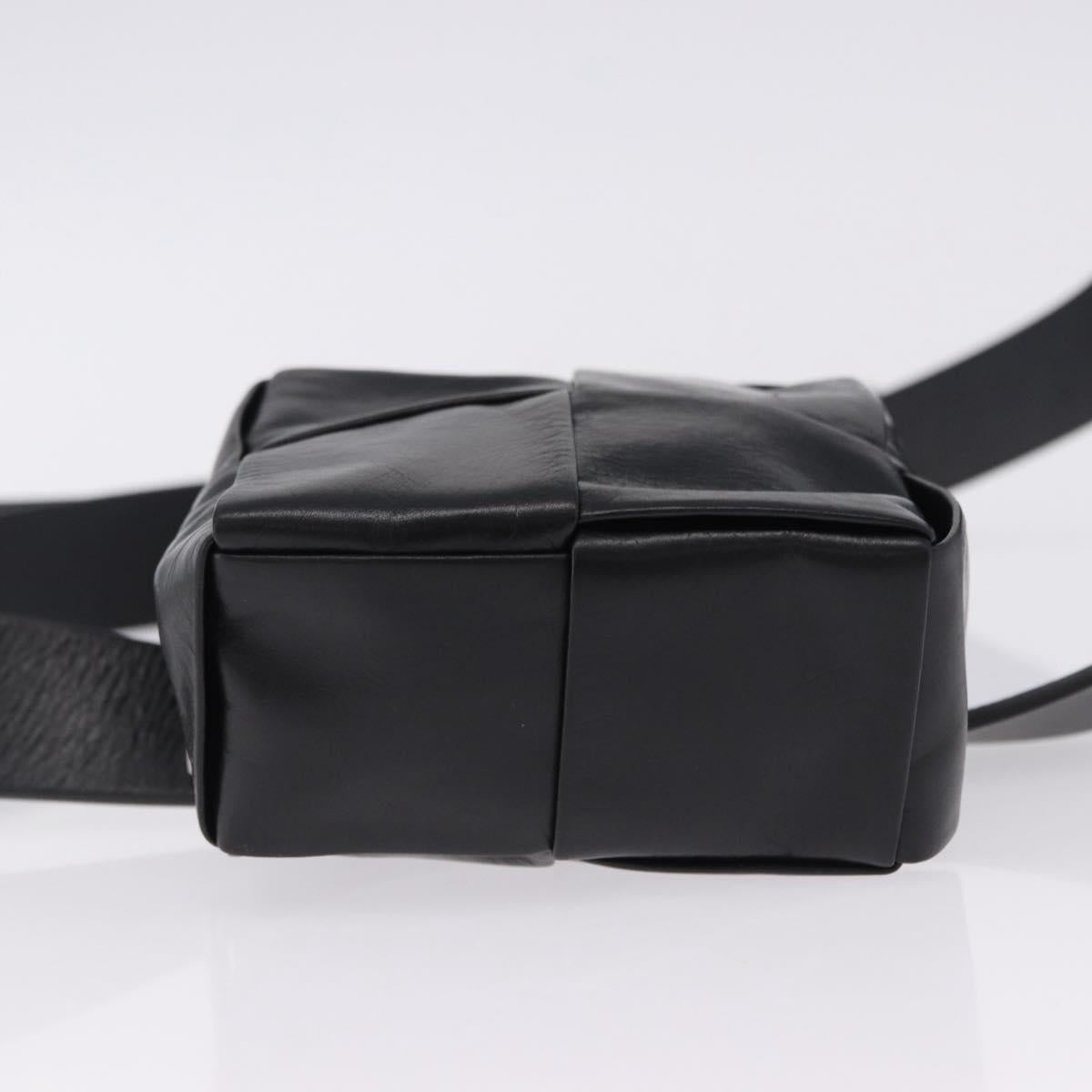 BOTTEGA VENETA MAXI INTRECCIATO Cassette Belt Bag Black Auth BA14968V
