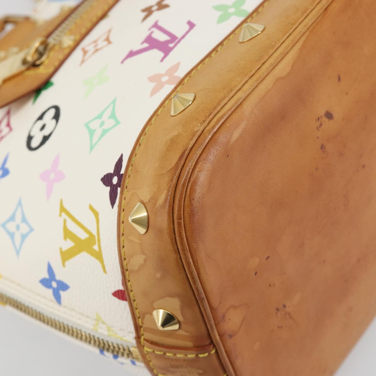 LOUIS VUITTON Monogram Multicolor Alma Hand Bag White M92647 LV Auth BA14970V