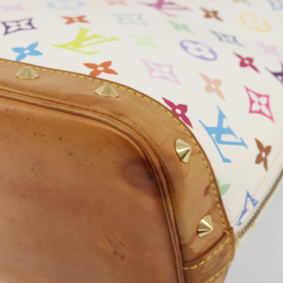 LOUIS VUITTON Monogram Multicolor Alma Hand Bag White M92647 LV Auth BA14970V