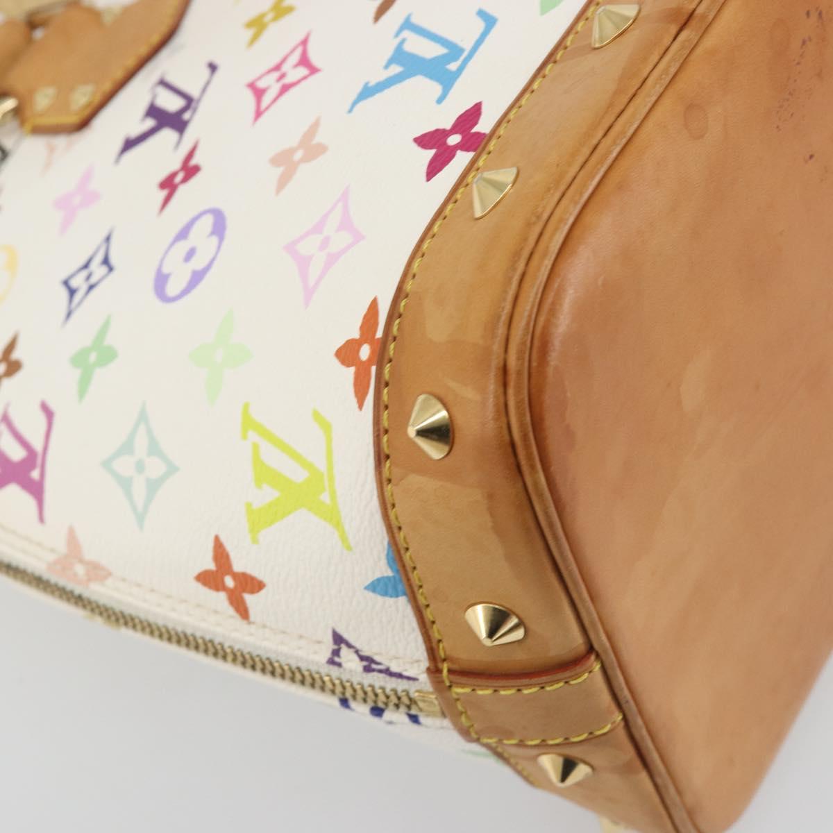 LOUIS VUITTON Monogram Multicolor Alma Hand Bag White M92647 LV Auth BA14970V