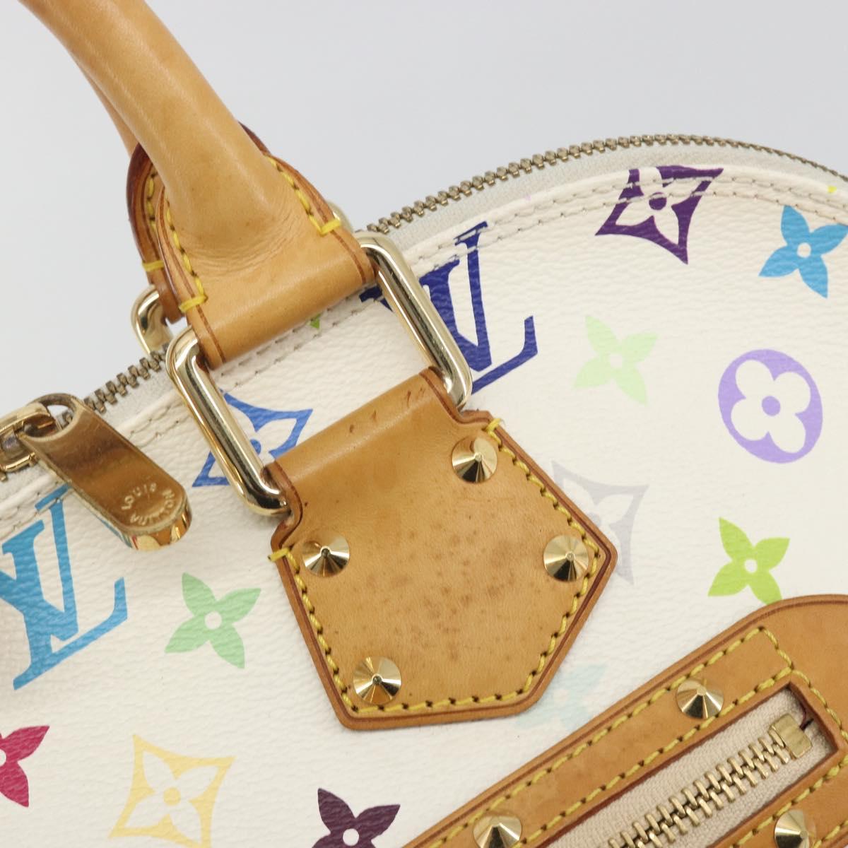 LOUIS VUITTON Monogram Multicolor Alma Hand Bag White M92647 LV Auth BA14970V