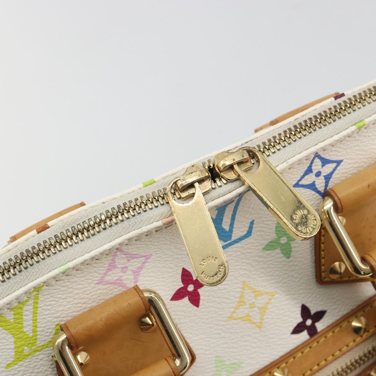 LOUIS VUITTON Monogram Multicolor Alma Hand Bag White M92647 LV Auth BA14970V