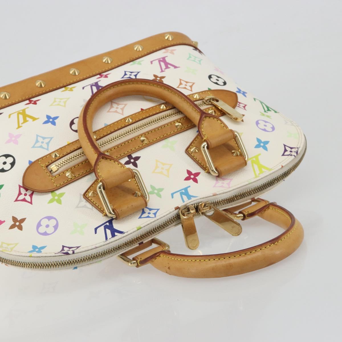 LOUIS VUITTON Monogram Multicolor Alma Hand Bag White M92647 LV Auth BA14970V