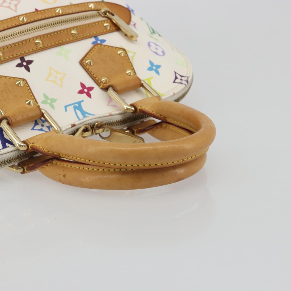 LOUIS VUITTON Monogram Multicolor Alma Hand Bag White M92647 LV Auth BA14970V