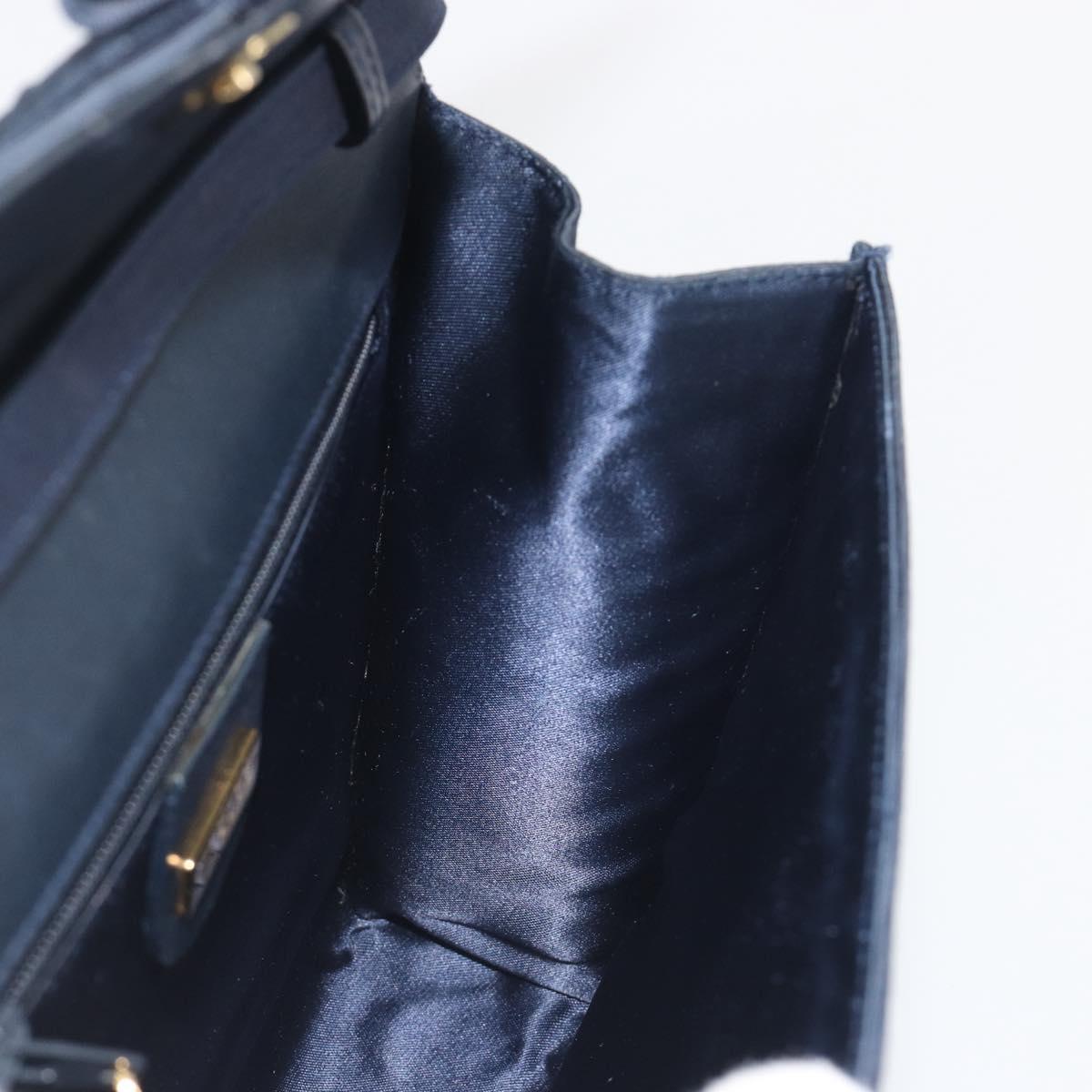 GUCCI Shoulder Bag Nylon Navy Gold Tone 004 110 0277 Auth BA14973