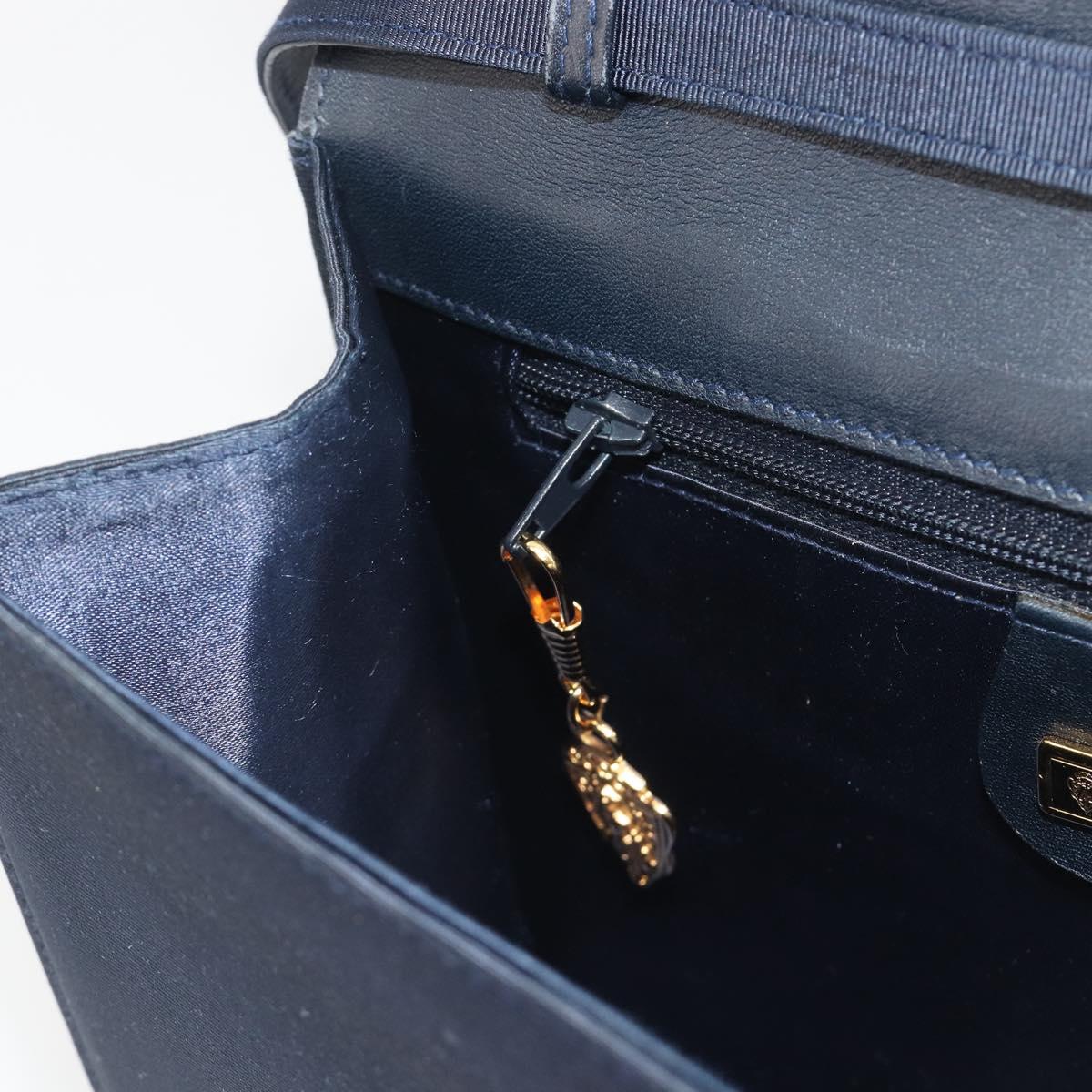 GUCCI Shoulder Bag Nylon Navy Gold Tone 004 110 0277 Auth BA14973