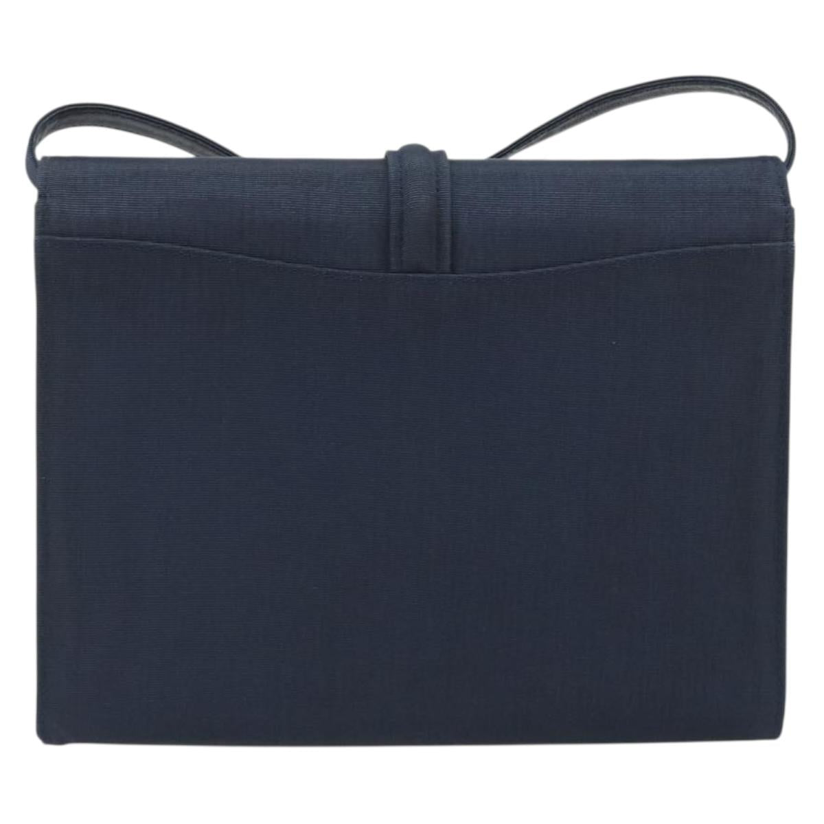 GUCCI Shoulder Bag Nylon Navy Gold Tone 004 110 0277 Auth BA14973