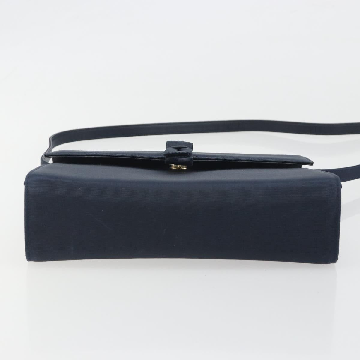 GUCCI Shoulder Bag Nylon Navy Gold Tone 004 110 0277 Auth BA14973