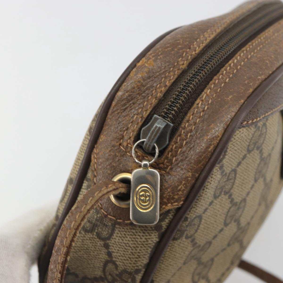 GUCCI GG Supreme Web Sherry Line Shoulder Bag PVC Beige 89 02 066 Auth BA14974