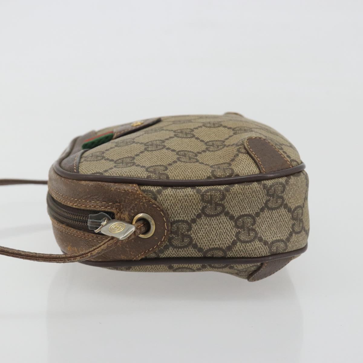 GUCCI GG Supreme Web Sherry Line Shoulder Bag PVC Beige 89 02 066 Auth BA14974