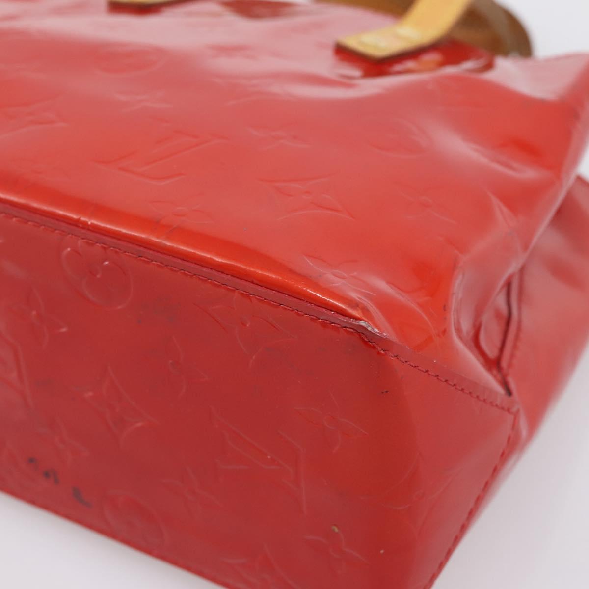 LOUIS VUITTON Monogram Vernis Reade PM Hand Bag Rouge M91088 LV Auth BA14977