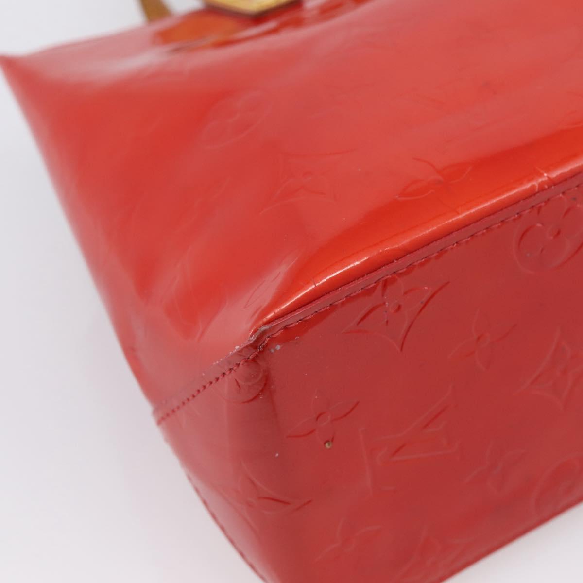 LOUIS VUITTON Monogram Vernis Reade PM Hand Bag Rouge M91088 LV Auth BA14977