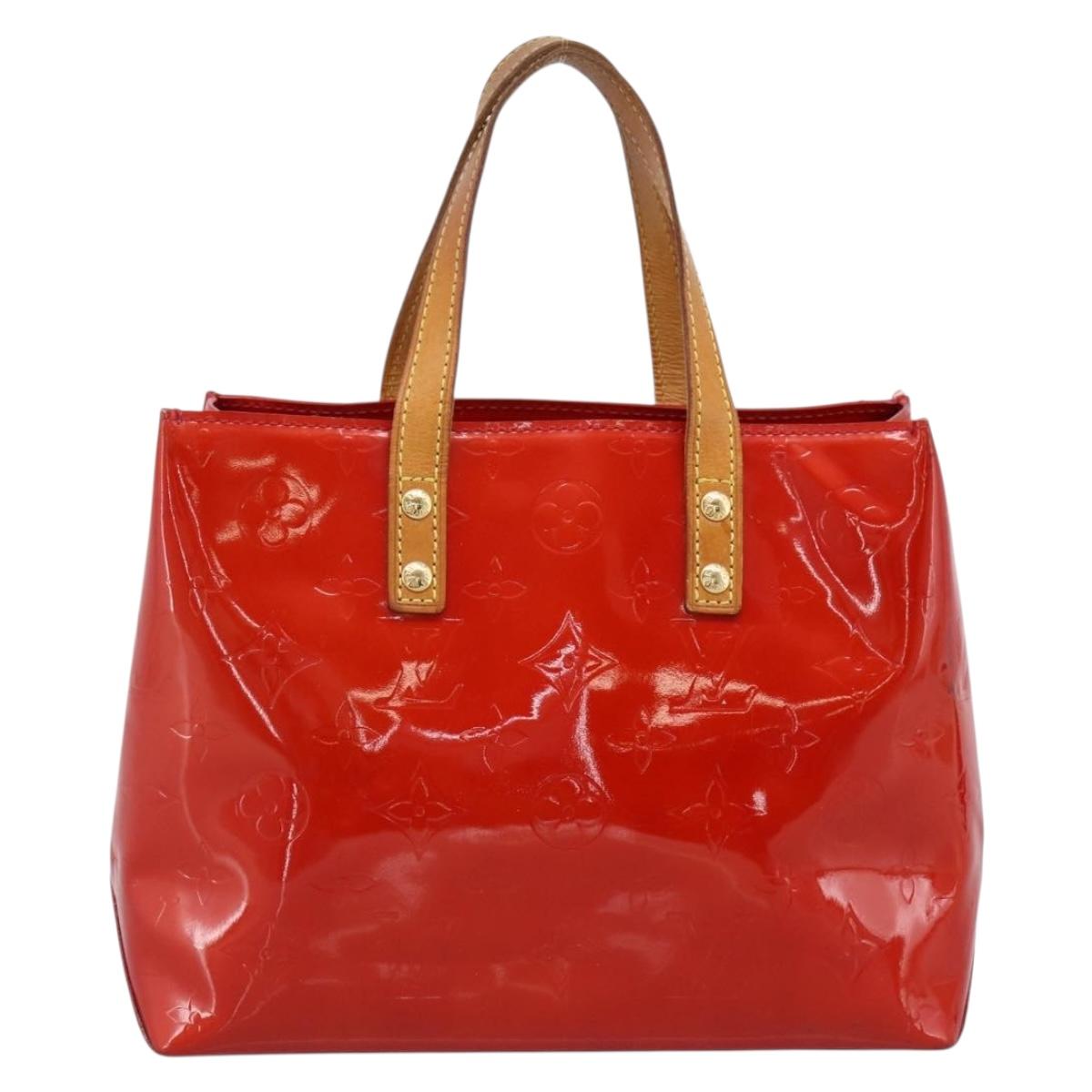 LOUIS VUITTON Monogram Vernis Reade PM Hand Bag Rouge M91088 LV Auth BA14977