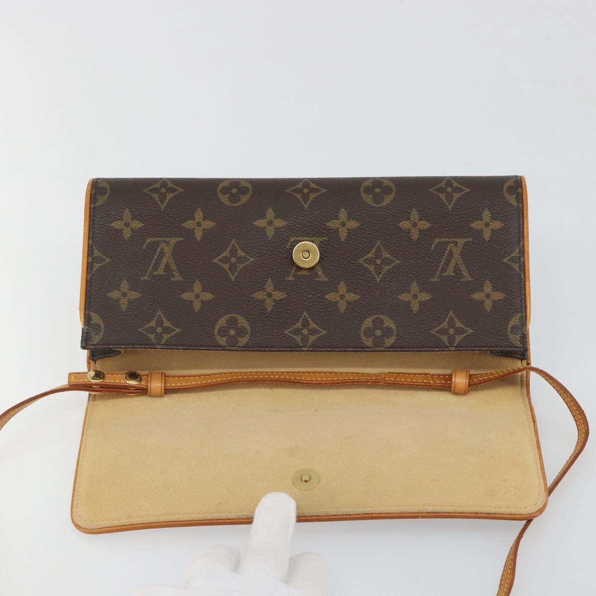 LOUIS VUITTON Monogram Pochette Twin GM Shoulder Bag M51852 LV Auth BA14978