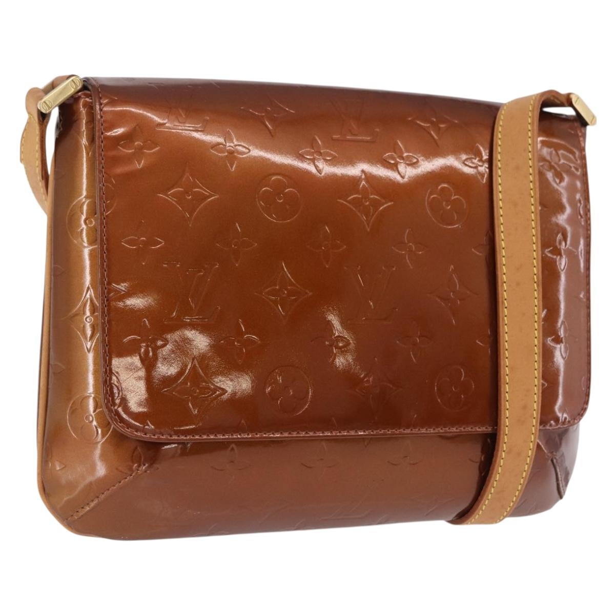 LOUIS VUITTON Monogram Vernis Thompson Street Bag Bronze M91124 LV Auth BA14985