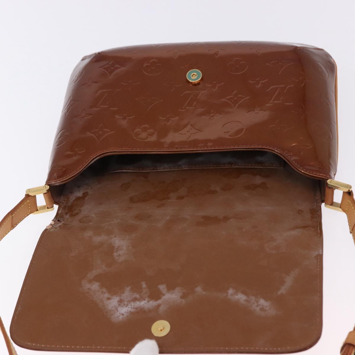 LOUIS VUITTON Monogram Vernis Thompson Street Bag Bronze M91124 LV Auth BA14985
