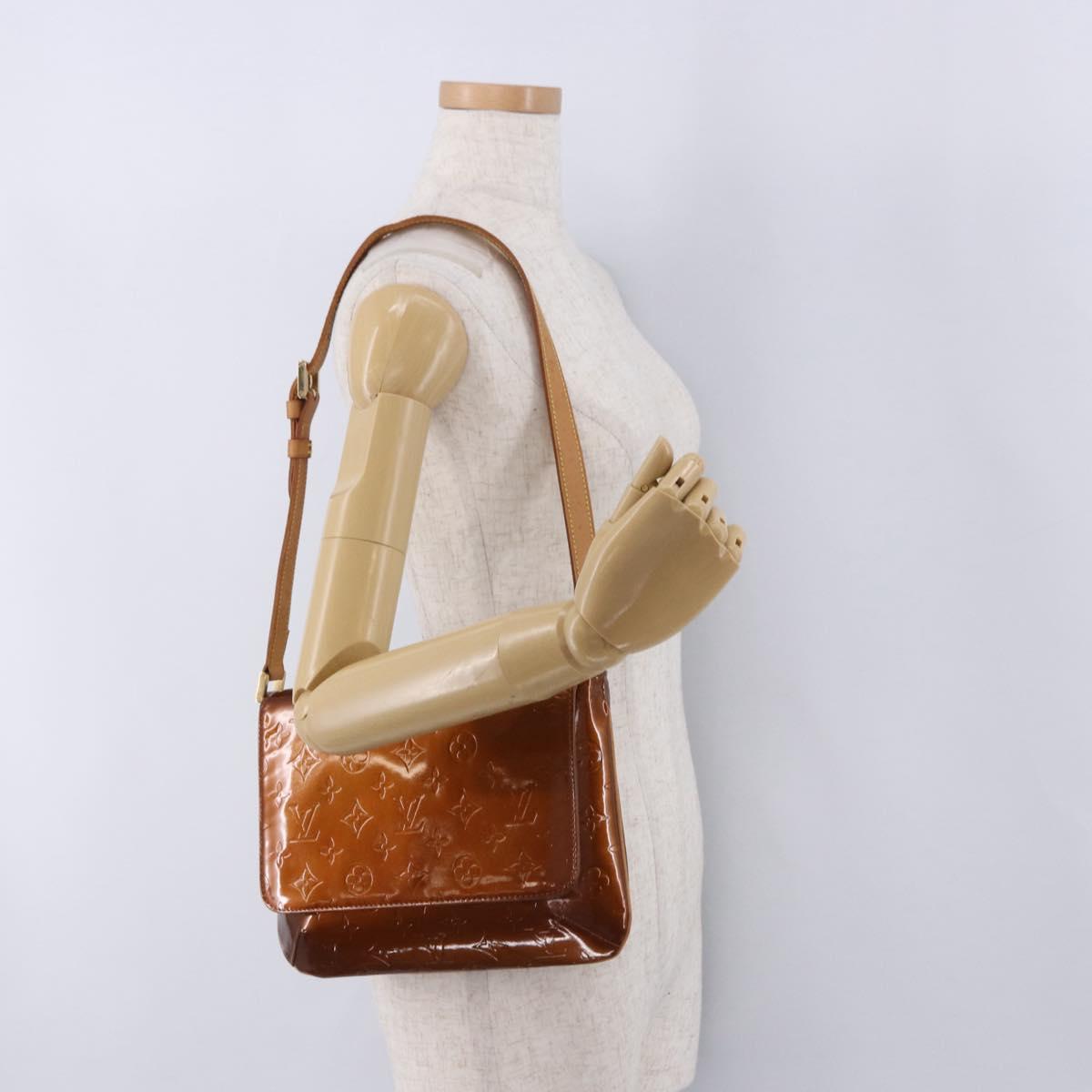 LOUIS VUITTON Monogram Vernis Thompson Street Bag Bronze M91124 LV Auth BA14985