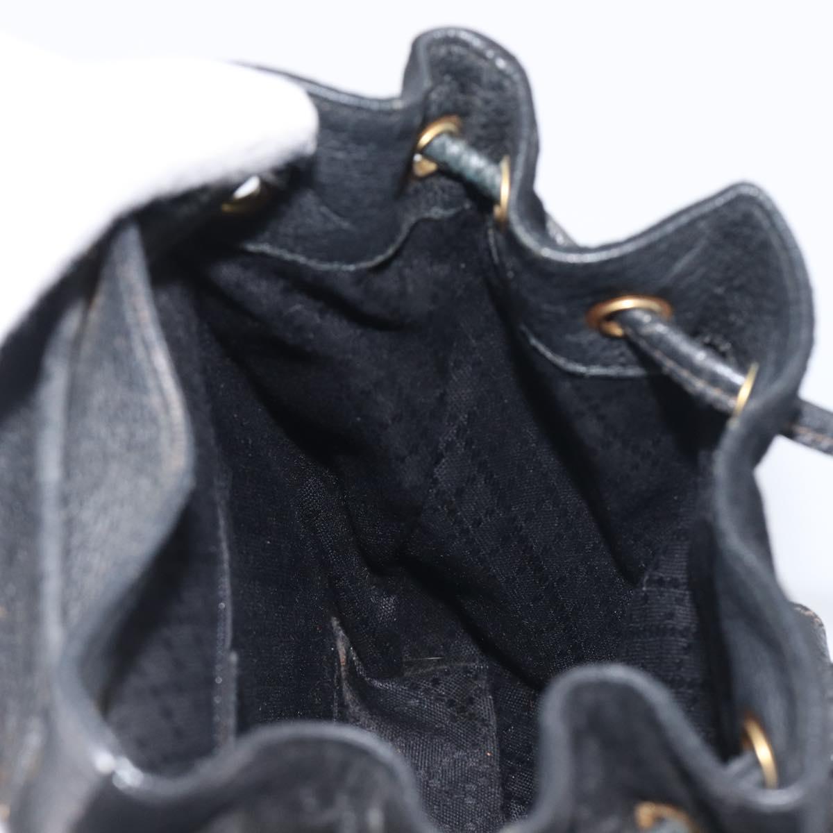 LOUIS VUITTON Bamboo Backpack Suede Black Gold 003 1705 0030 LV Auth BA14987