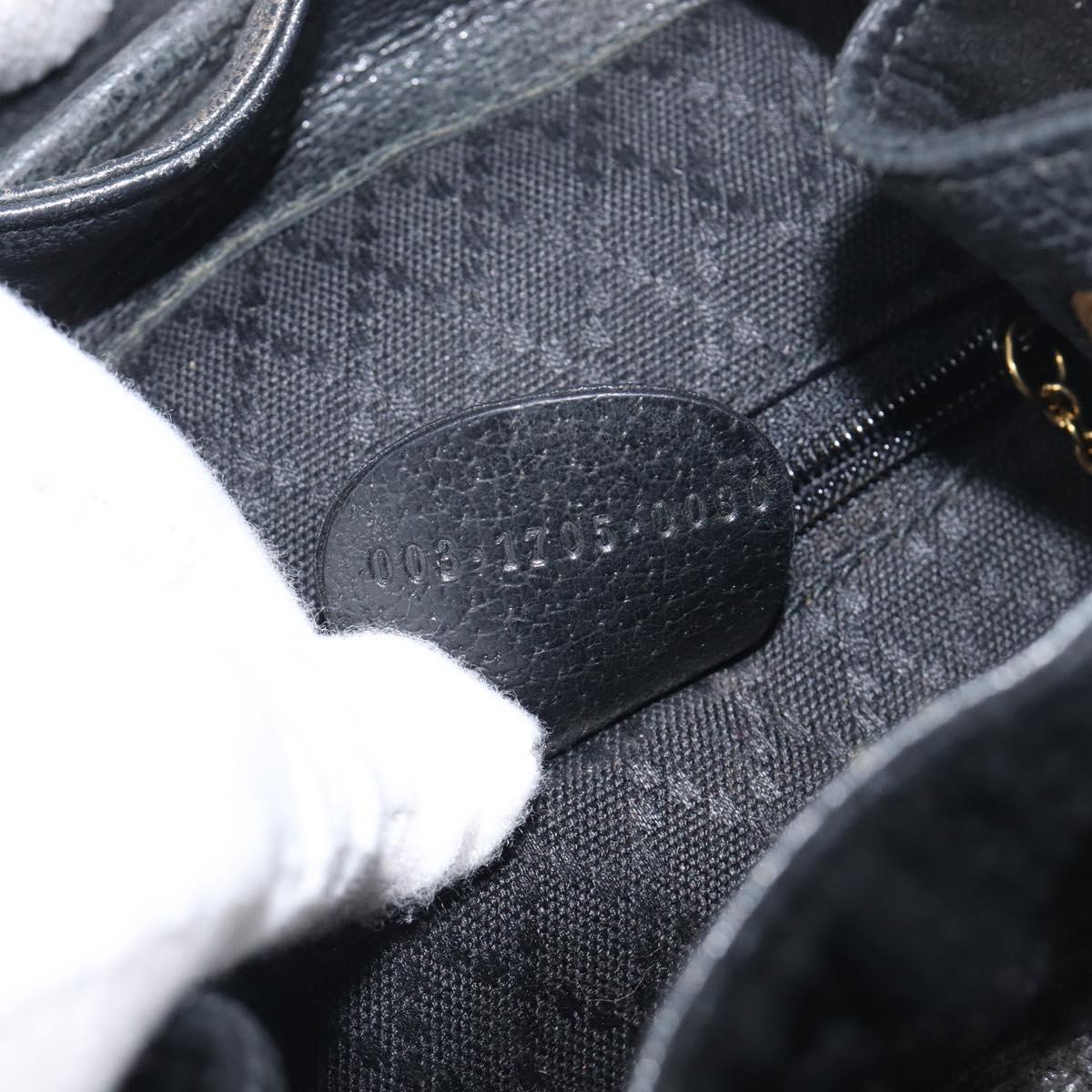 LOUIS VUITTON Bamboo Backpack Suede Black Gold 003 1705 0030 LV Auth BA14987
