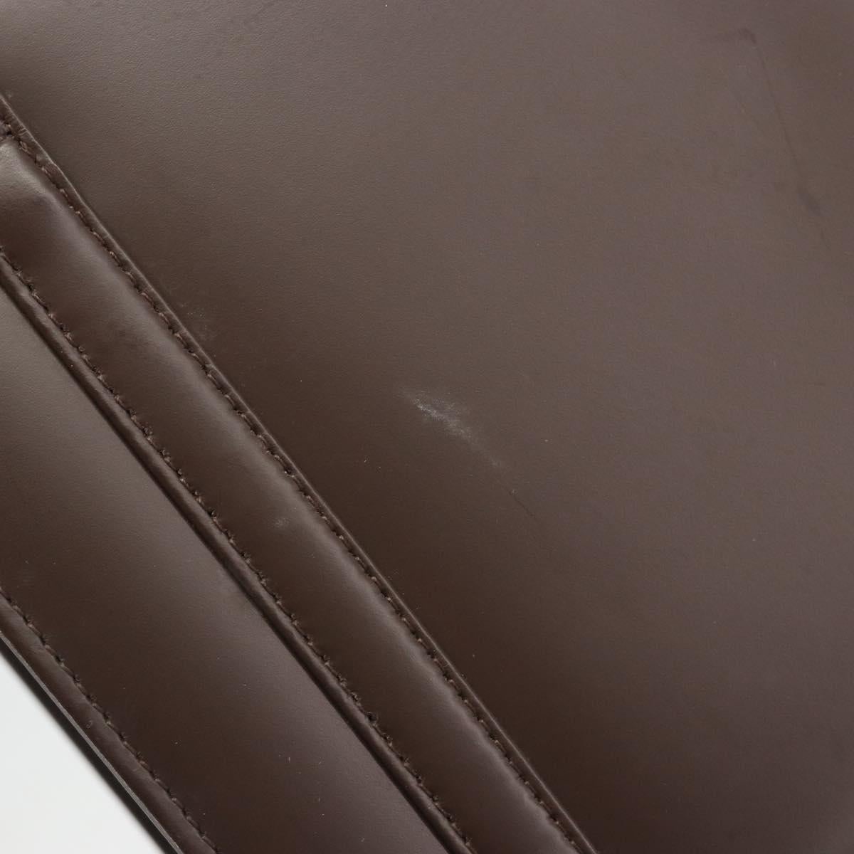 BURBERRY Hand Bag Patent Brown Auth BA14996