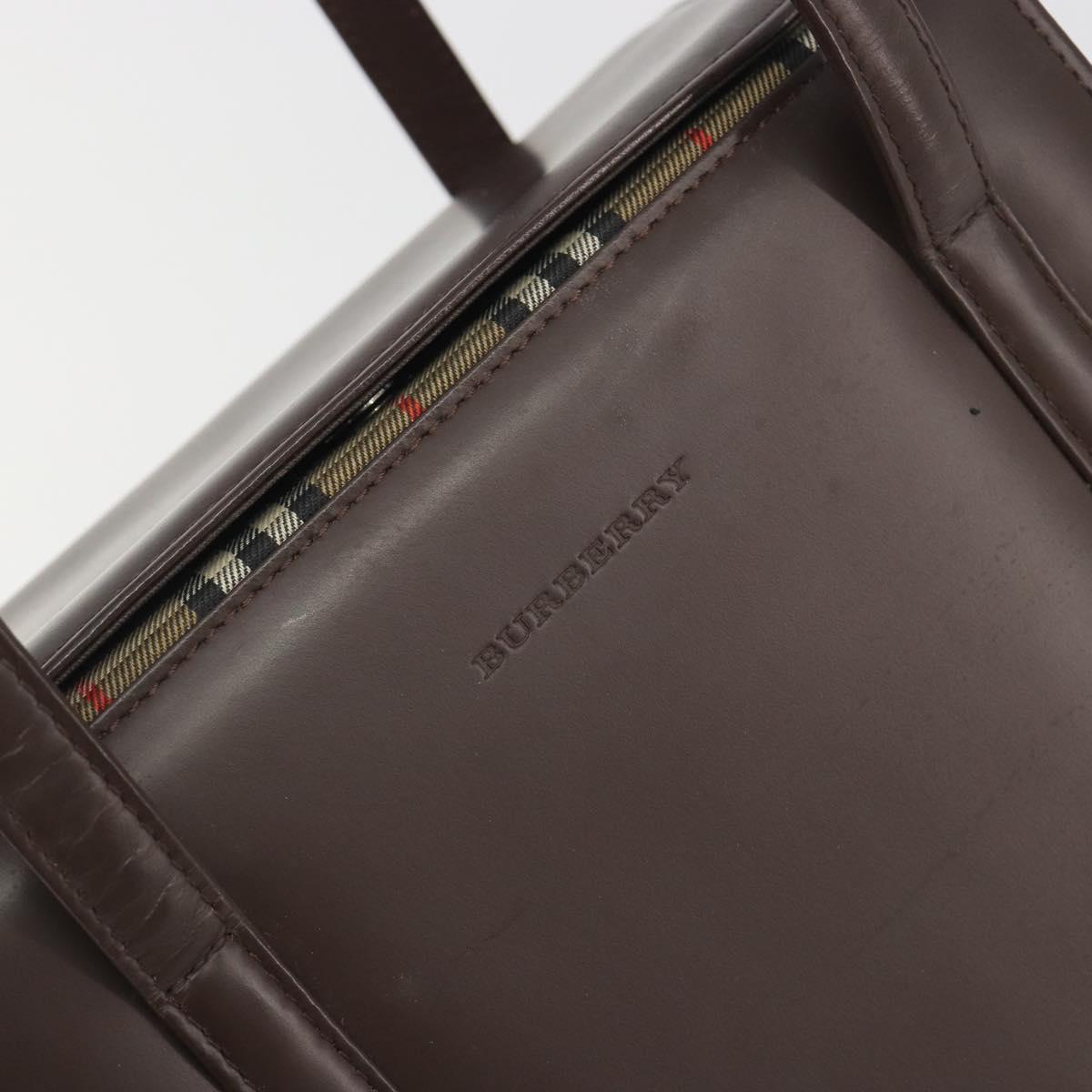 BURBERRY Hand Bag Patent Brown Auth BA14996