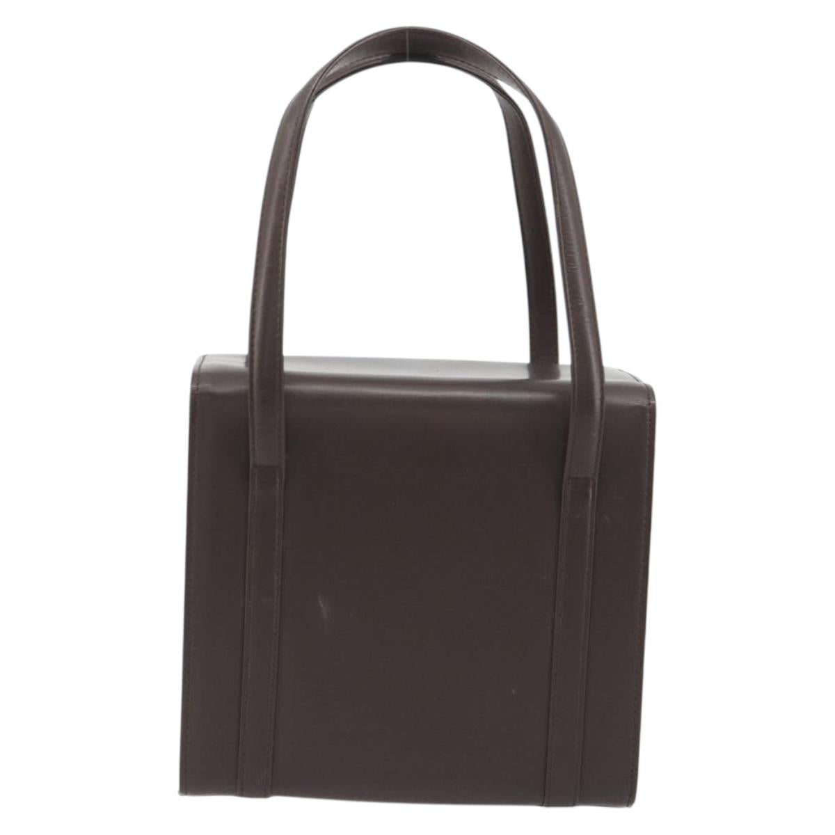 BURBERRY Hand Bag Patent Brown Auth BA14996