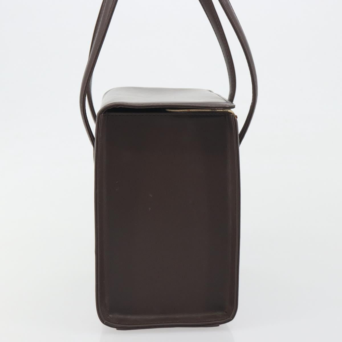 BURBERRY Hand Bag Patent Brown Auth BA14996