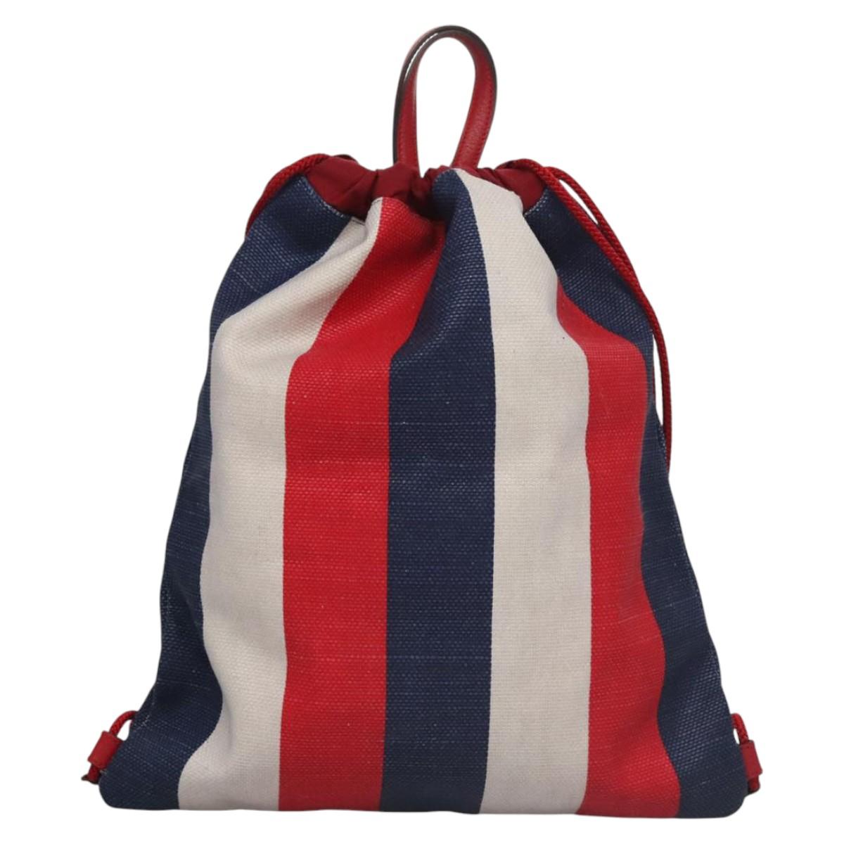 GUCCI Backpack Canvas Red Navy 473872 Auth BA150