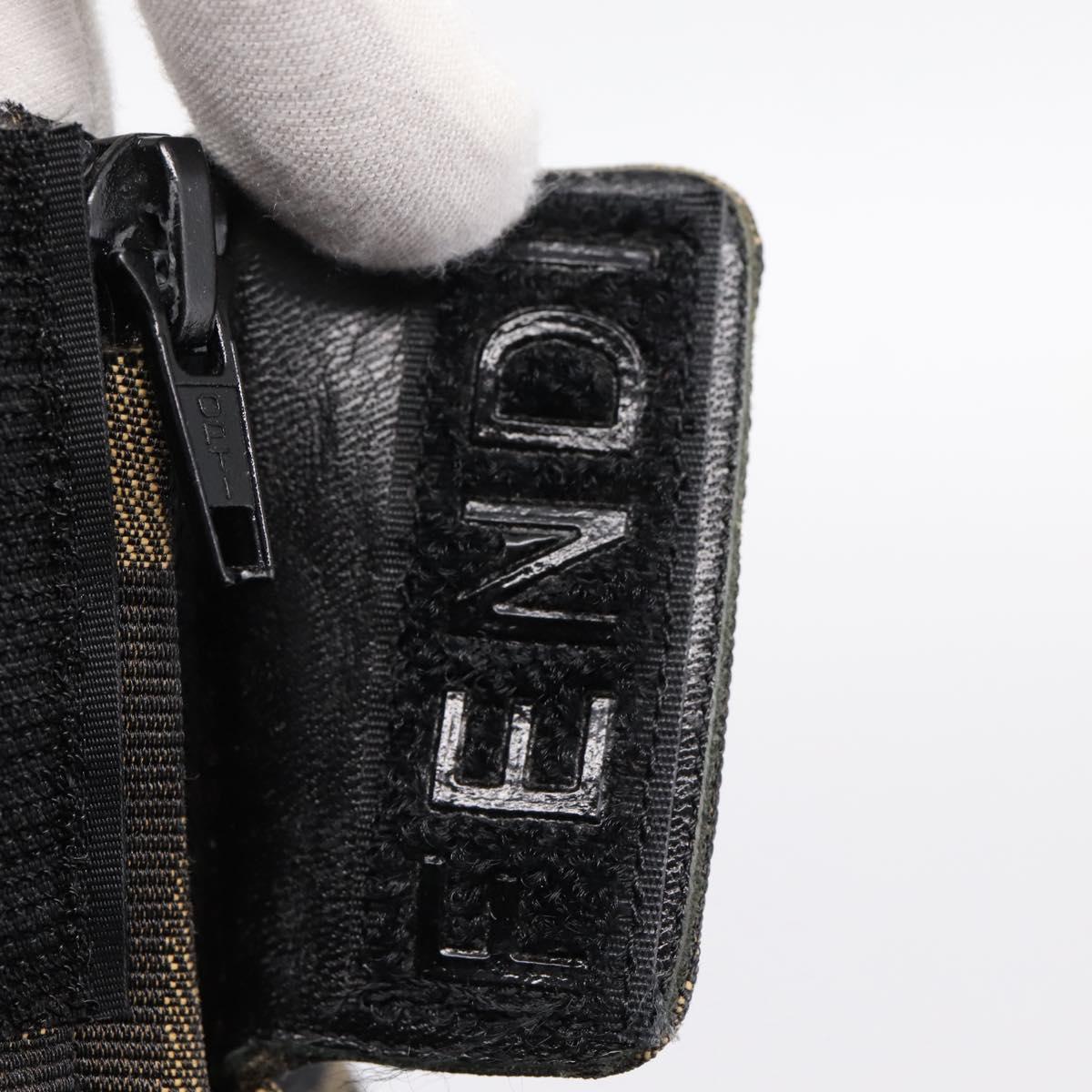 FENDI Zucca Canvas Short Boots Brown Black Auth BA15000A