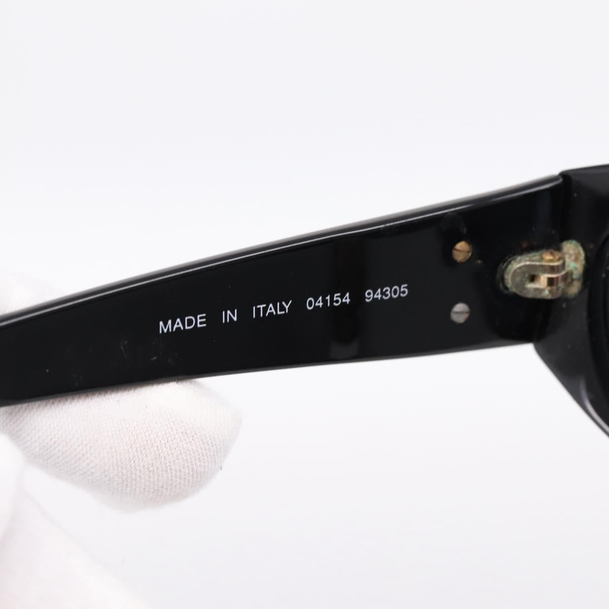 CHANEL Sunglasses Plastic Black Gold Tone CC Auth BA15020