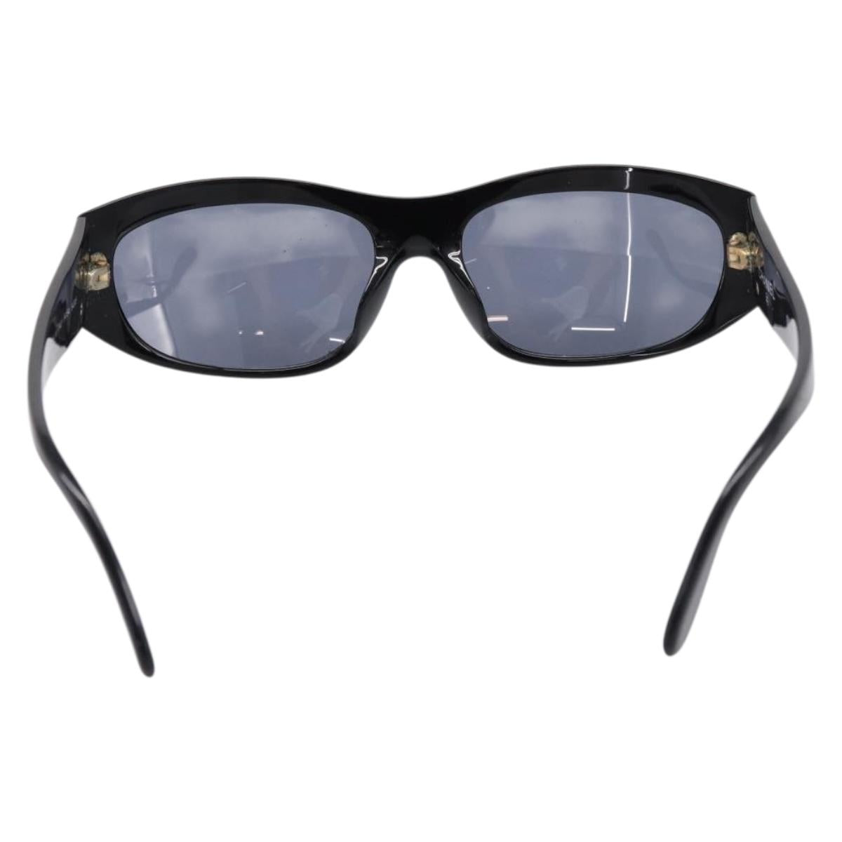 CHANEL Sunglasses Plastic Black Gold Tone CC Auth BA15020