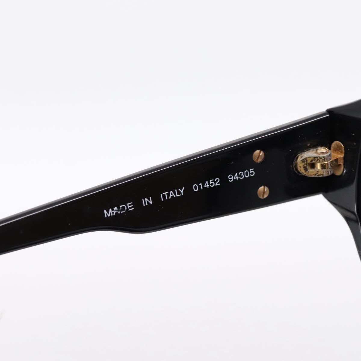 CHANEL Sunglasses Plastic Black Gold Tone CC Auth BA15021