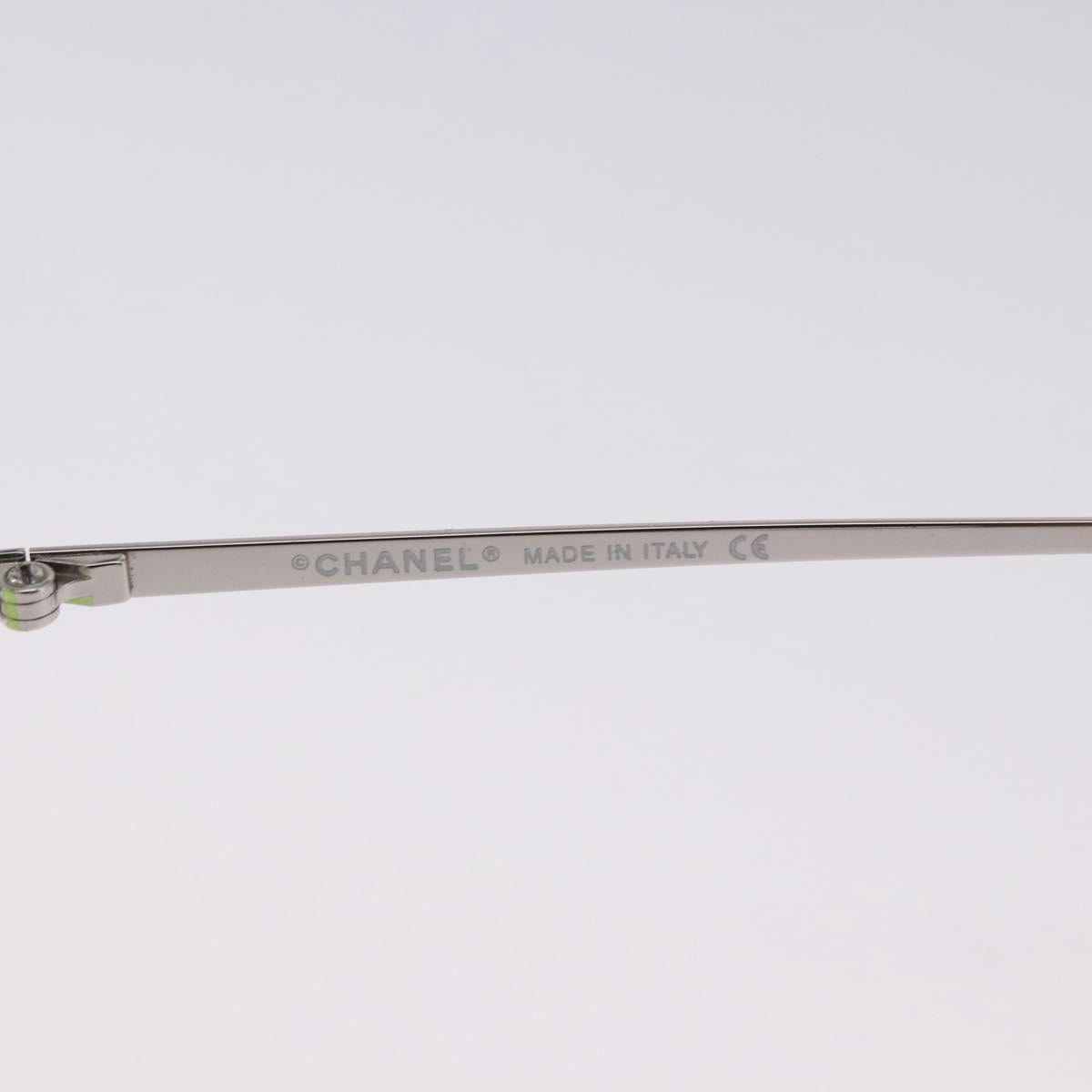 CHANEL Rimless Sunglasses Metal Green Silver CC Auth BA15023M