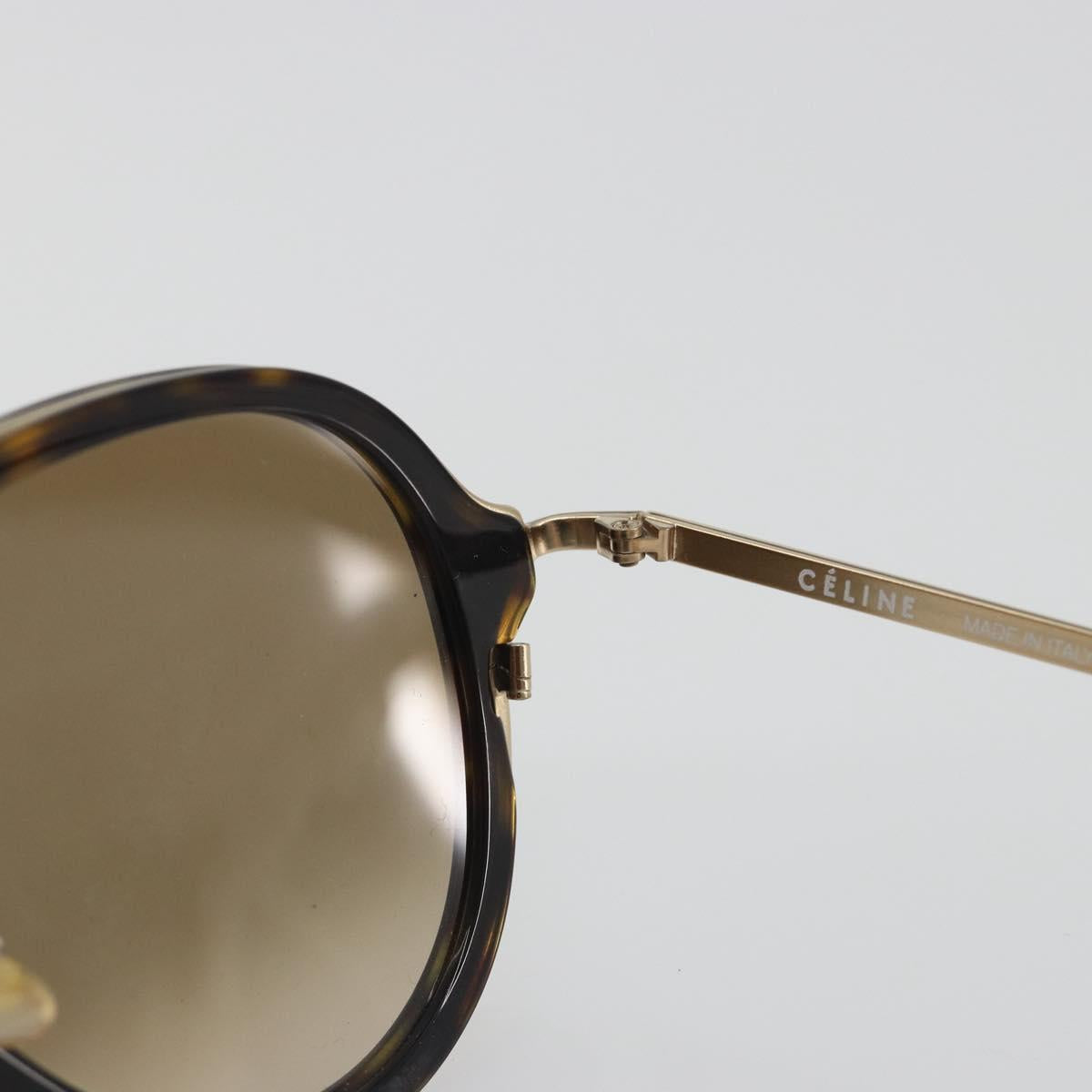 CELINE Sunglasses Plastic Tortoise Brown Gold Tone Auth BA15025V