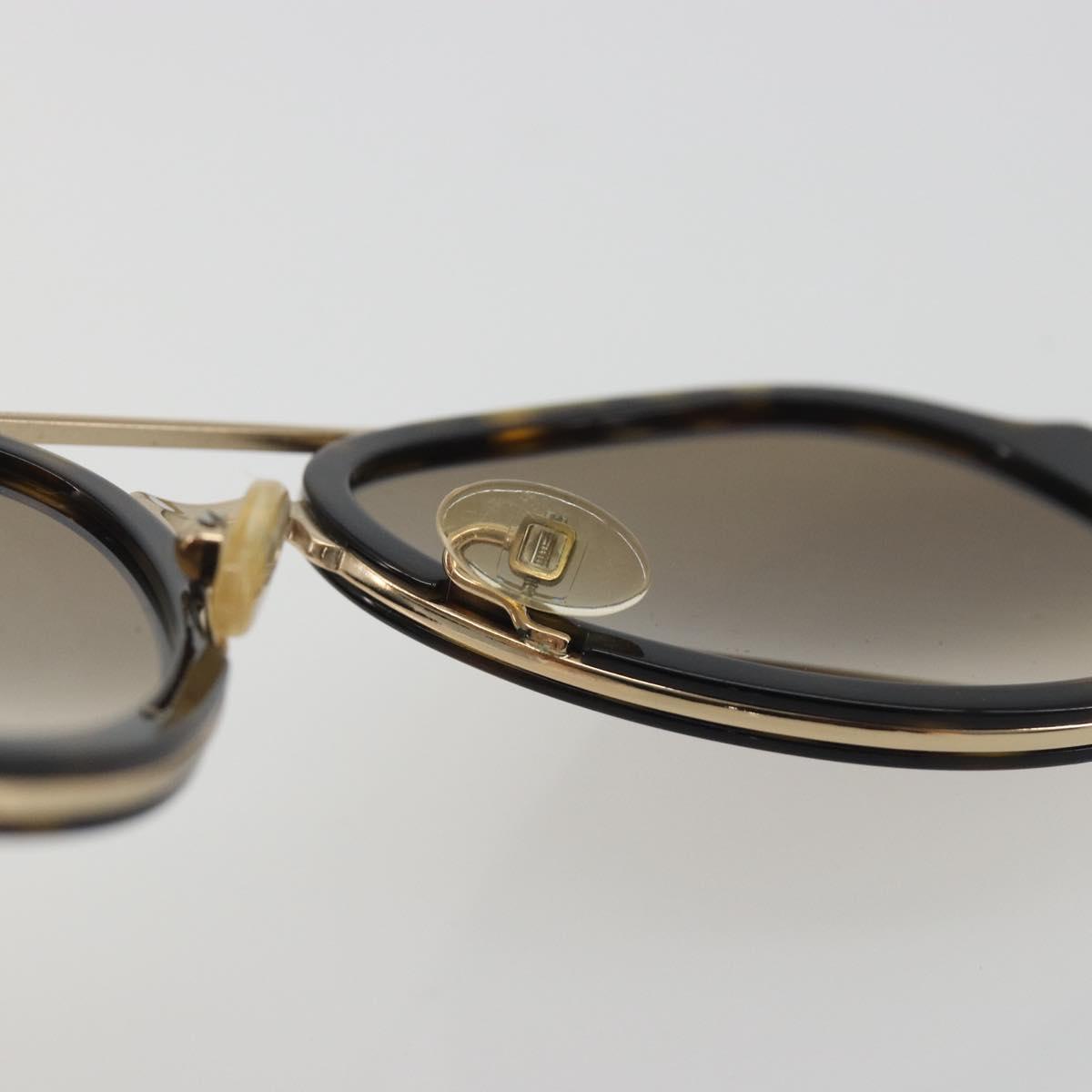 CELINE Sunglasses Plastic Tortoise Brown Gold Tone Auth BA15025V