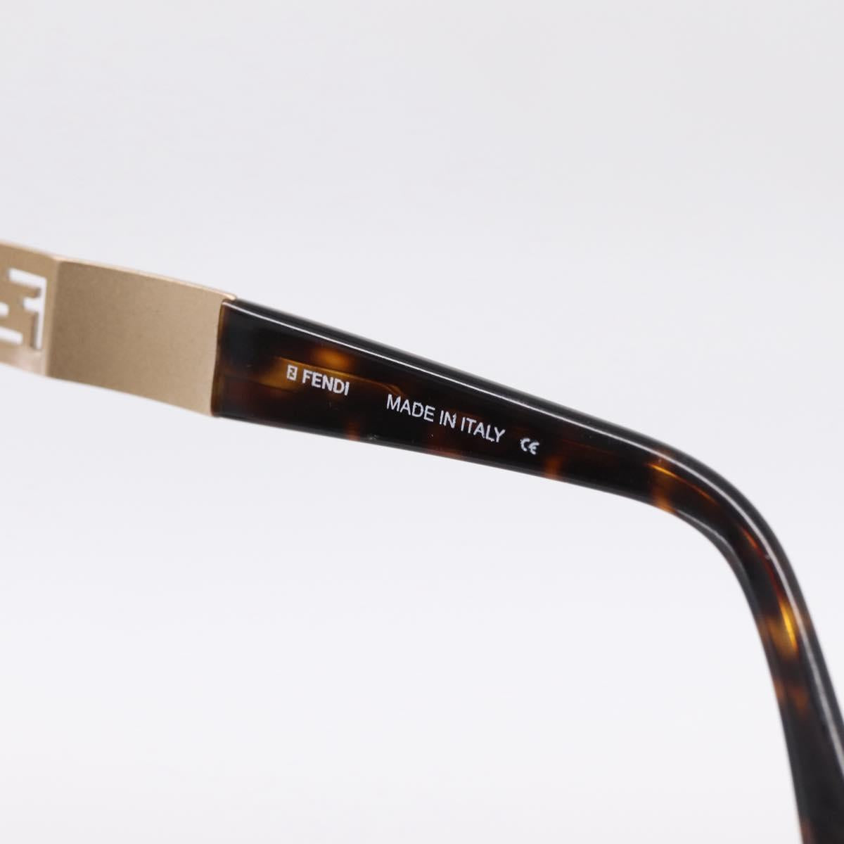 FENDI Sunglasses Metal Brown Gold Tone Auth BA15027