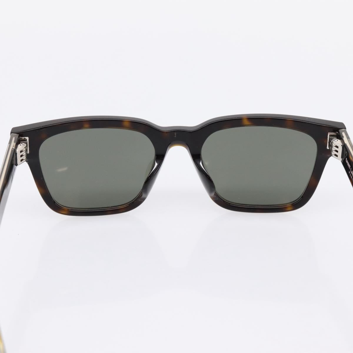SAINT LAURENT Tortoise Sunglasses Plastic Brown Silver Auth BA15028A