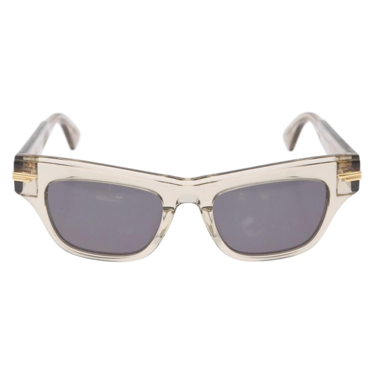 BOTTEGA VENETA Sunglasses Plastic Gold Clear Auth BA15029