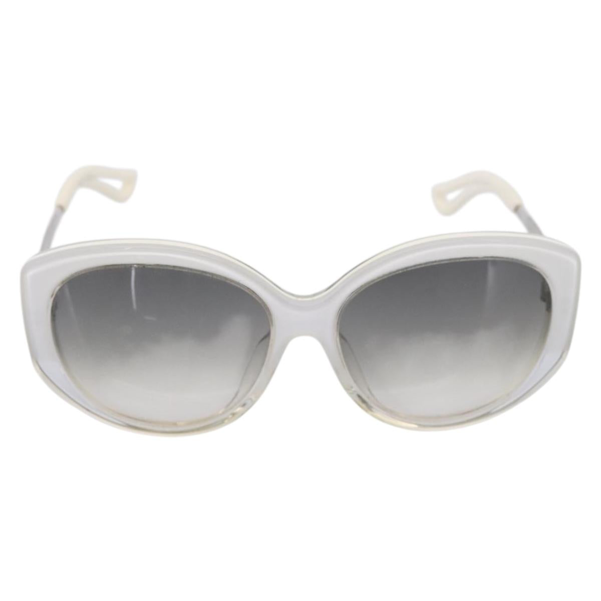 Christian Dior Sunglasses Plastic White Silver Auth BA15031