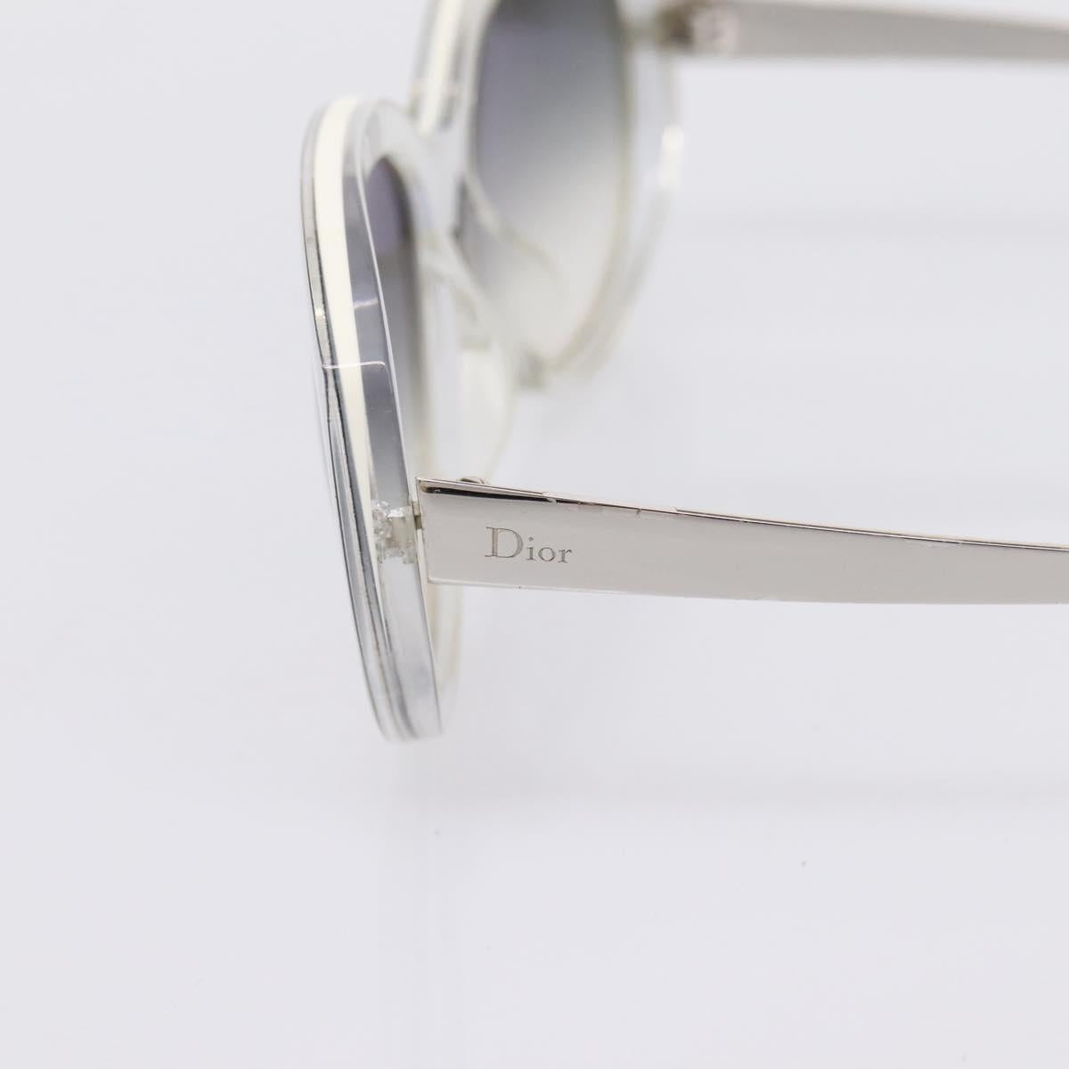Christian Dior Sunglasses Plastic White Silver Auth BA15031