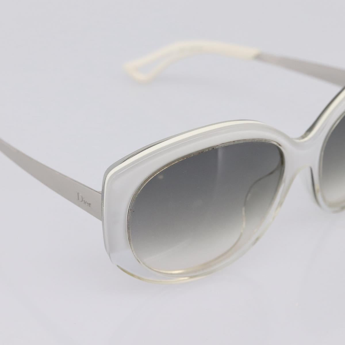Christian Dior Sunglasses Plastic White Silver Auth BA15031